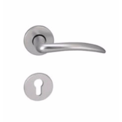 Aluminium sliver bedroom solid interior doors door lever handle set LA012